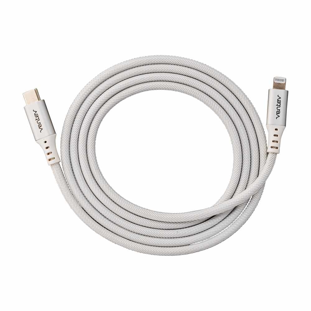Cable de aleación Ventev USB-C a Lightning - Blanco - Image 3